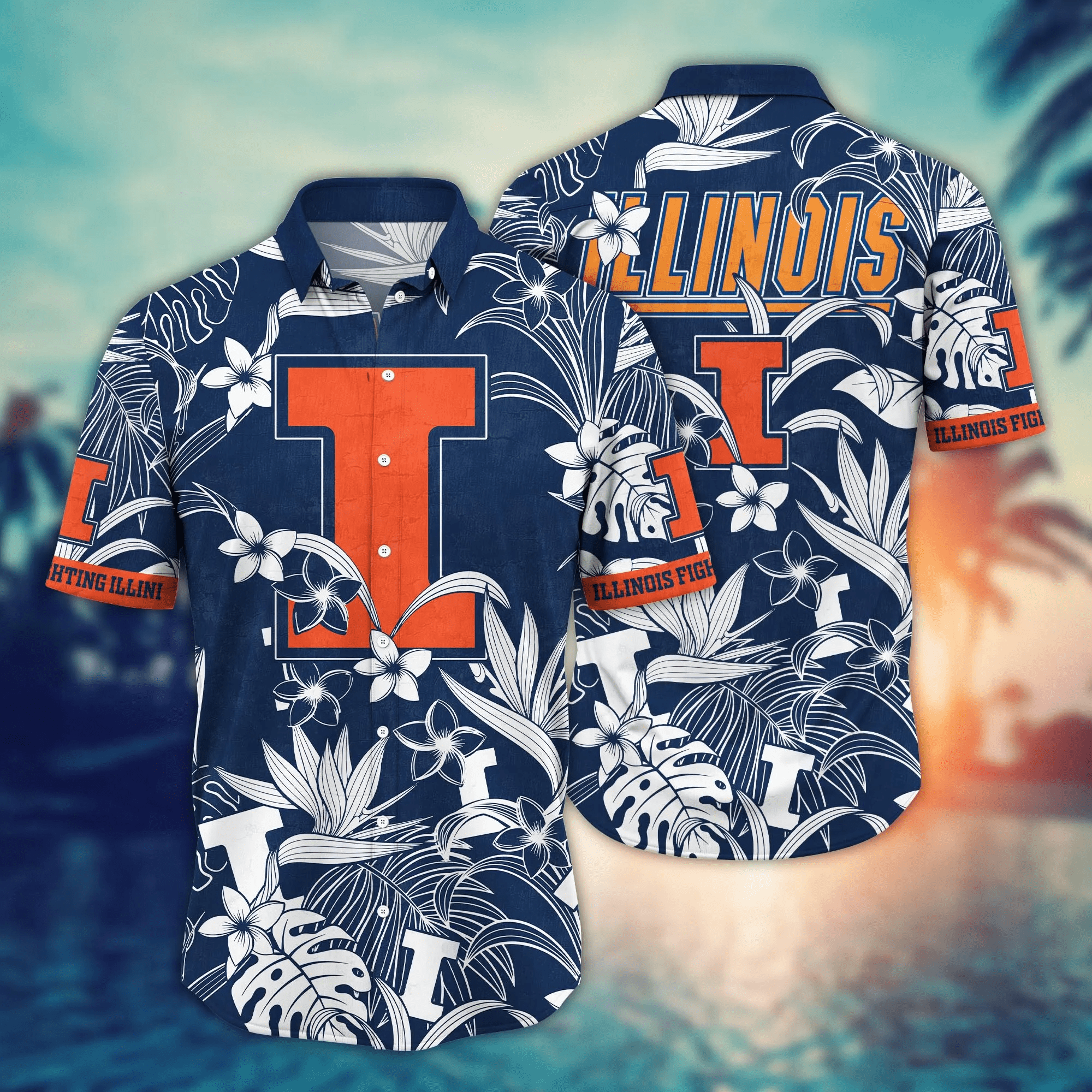 Illinois Fighting Illini NCAA Hawaiian Shirt Watermelonstime Aloha Shirt Illinois Fighting Illini NCAA Hawaiian Shirt Watermelonstime Aloha Shirt