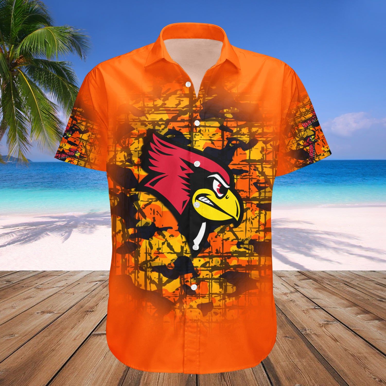 Illinois State Redbirds Hawaii Shirt Camouflage Vintage – NCAA