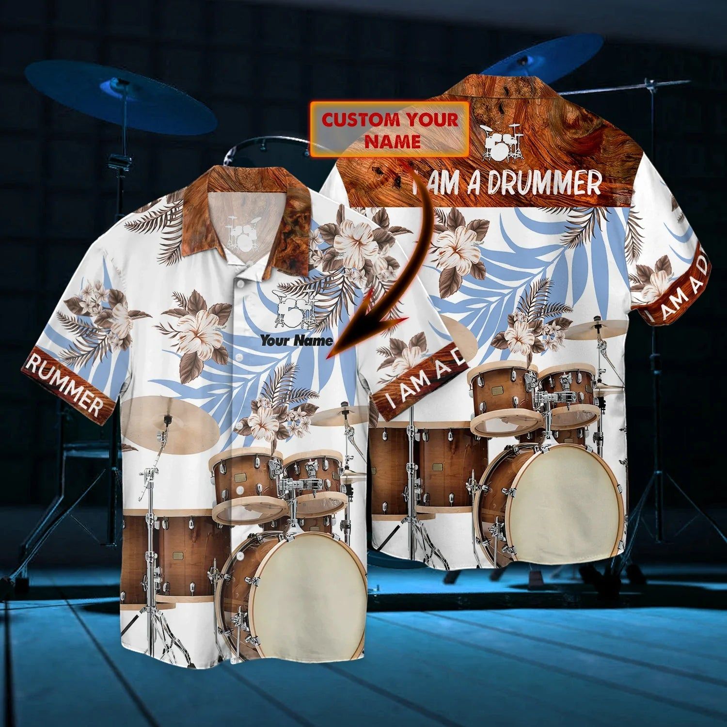 I’m A Drumer Hawaiian Shirt – Personalized Name 3D Hawaiian