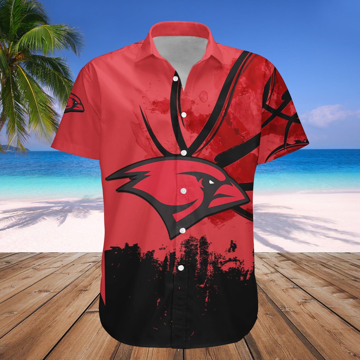 Incarnate Word Cardinals Hawaii Shirt Basketball Net Grunge Pattern – NCAA