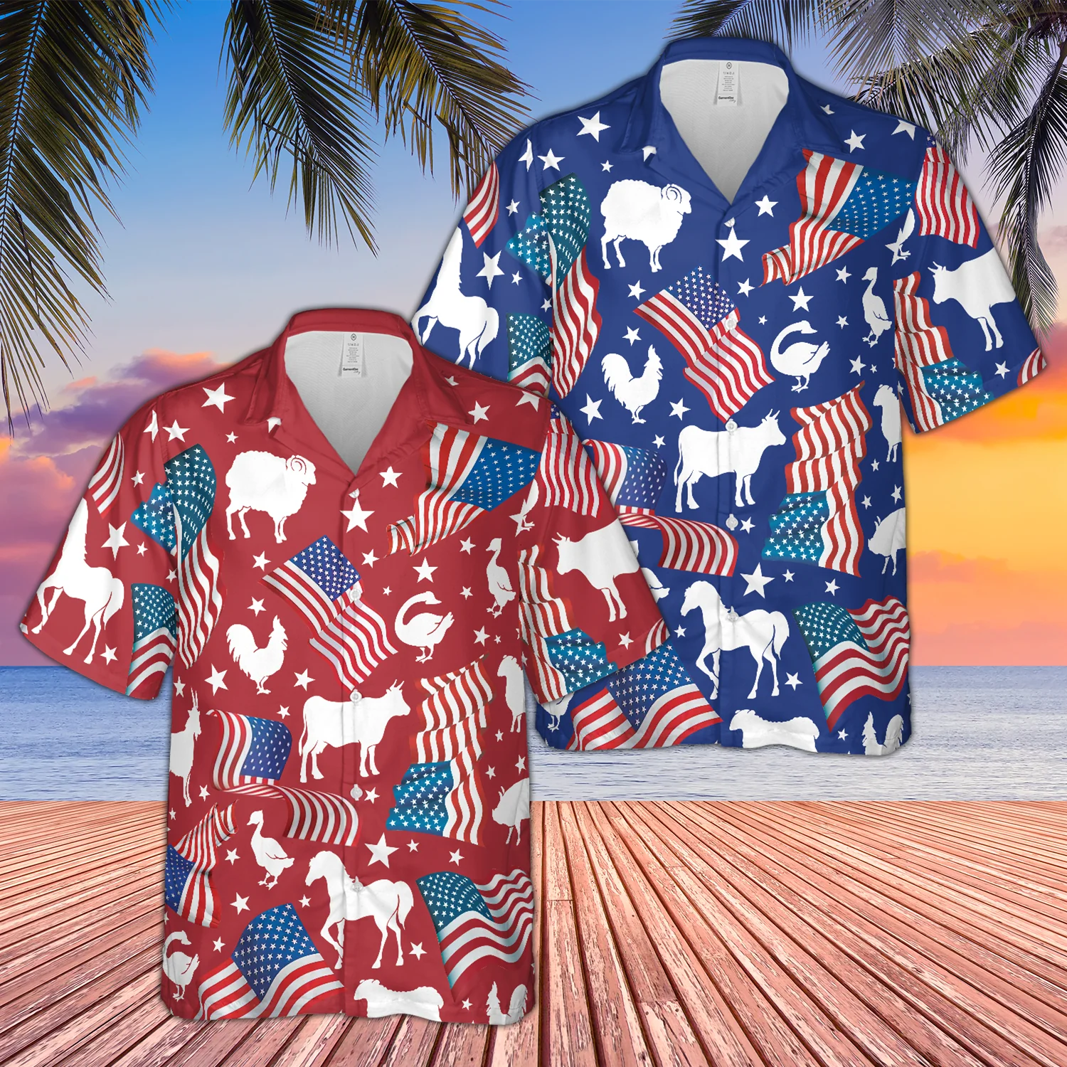 Independence Day 3D Hawaiian Shirt Celebration For Farm Enthusiasts Independence Day 3D Hawaiian Shirt Celebration For Farm Enthusiasts