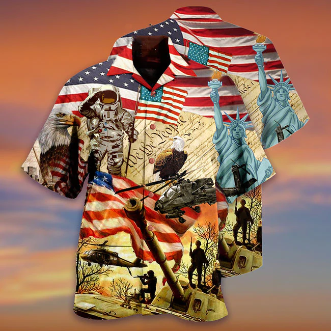 Independence Day Proud American All Printed 3D Hawaiian Shirt