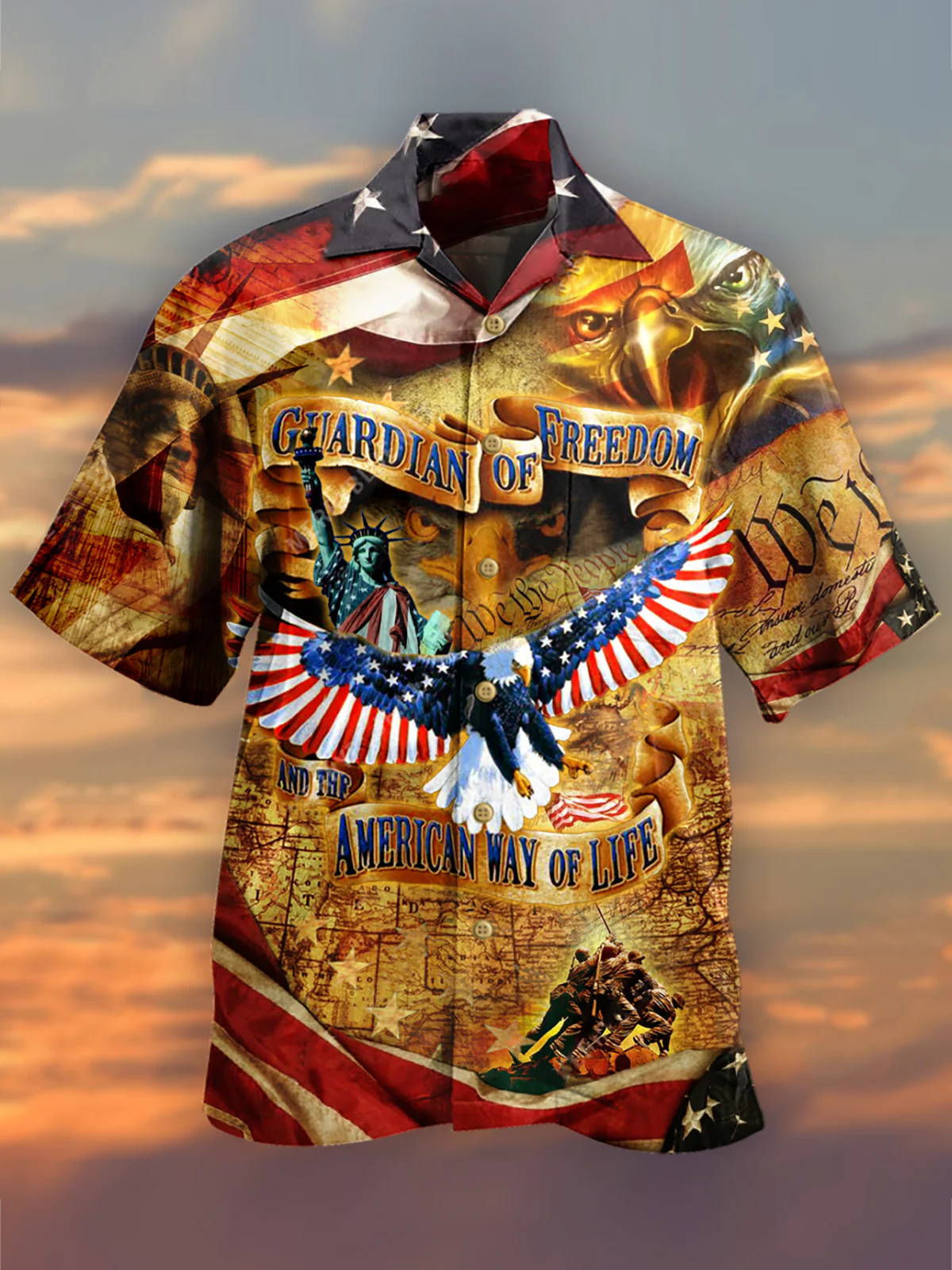 Independence Day Trendy Hawaiian Shirt Guardian Of Freedom American Way Of Life Hawaii Aloha Shirt