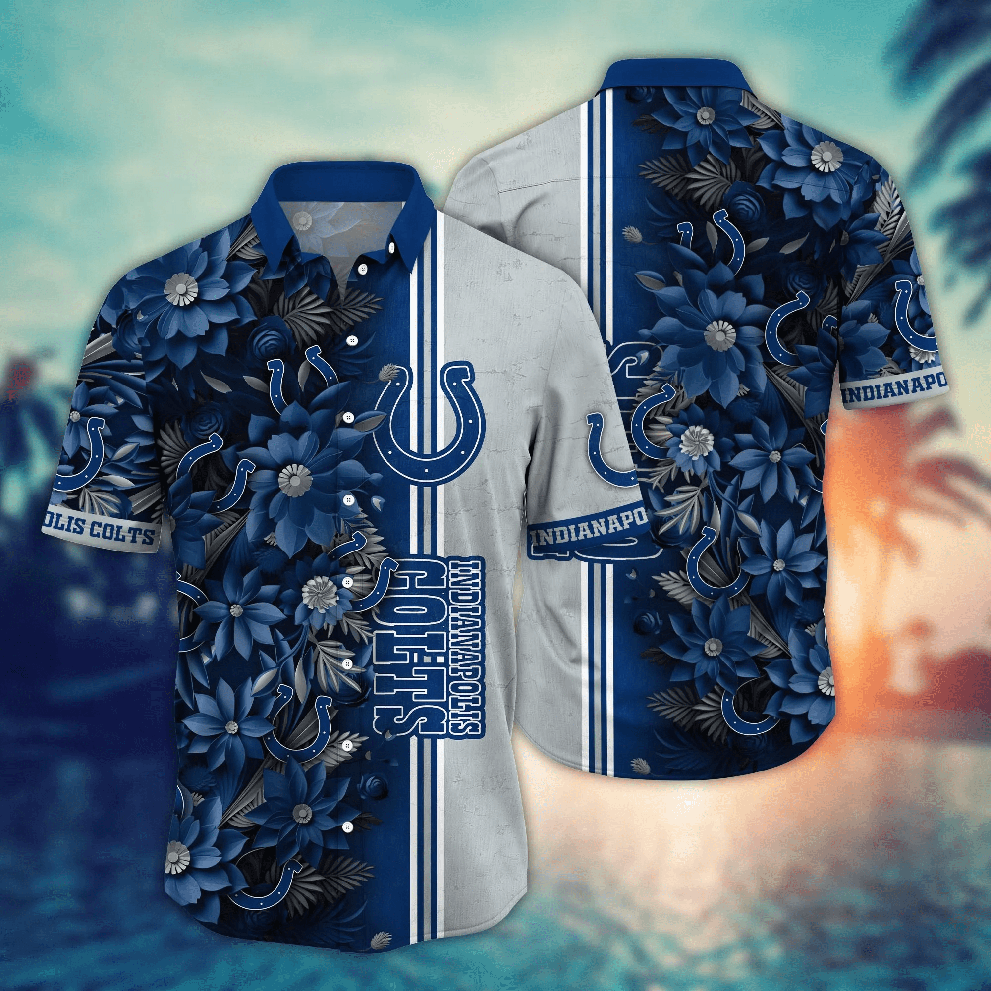 Indianapolis Colts NFL Hawaiian Shirt Custom Beer Gardens Aloha Shirt