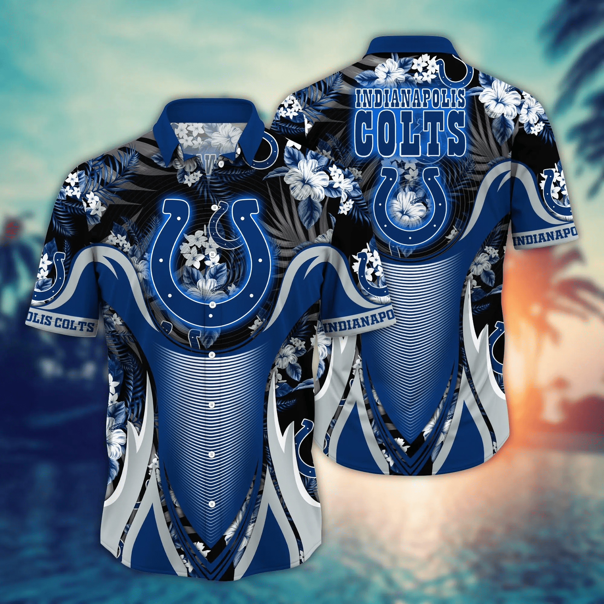 Indianapolis Colts NFL Hawaiian Shirt Vacation Time Aloha Shirt Indianapolis Colts NFL Hawaiian Shirt Vacation Time Aloha Shirt