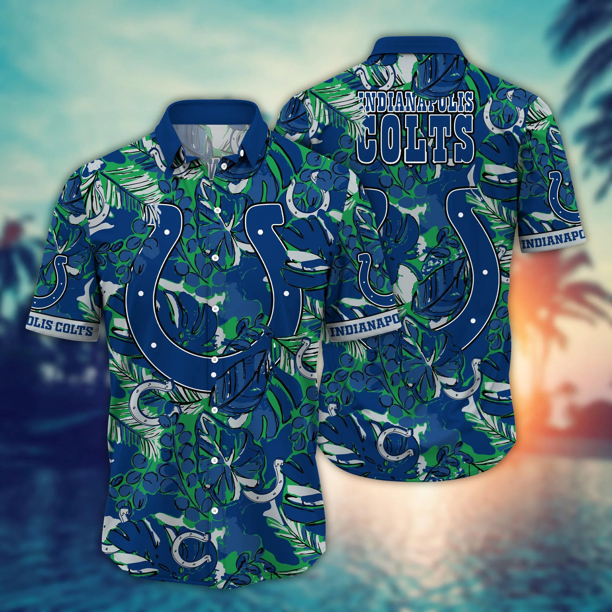 Indianapolis Colts NFL Hawaiian Shirt Warm Breezes Aloha Shirt Indianapolis Colts NFL Hawaiian Shirt Warm Breezes Aloha Shirt