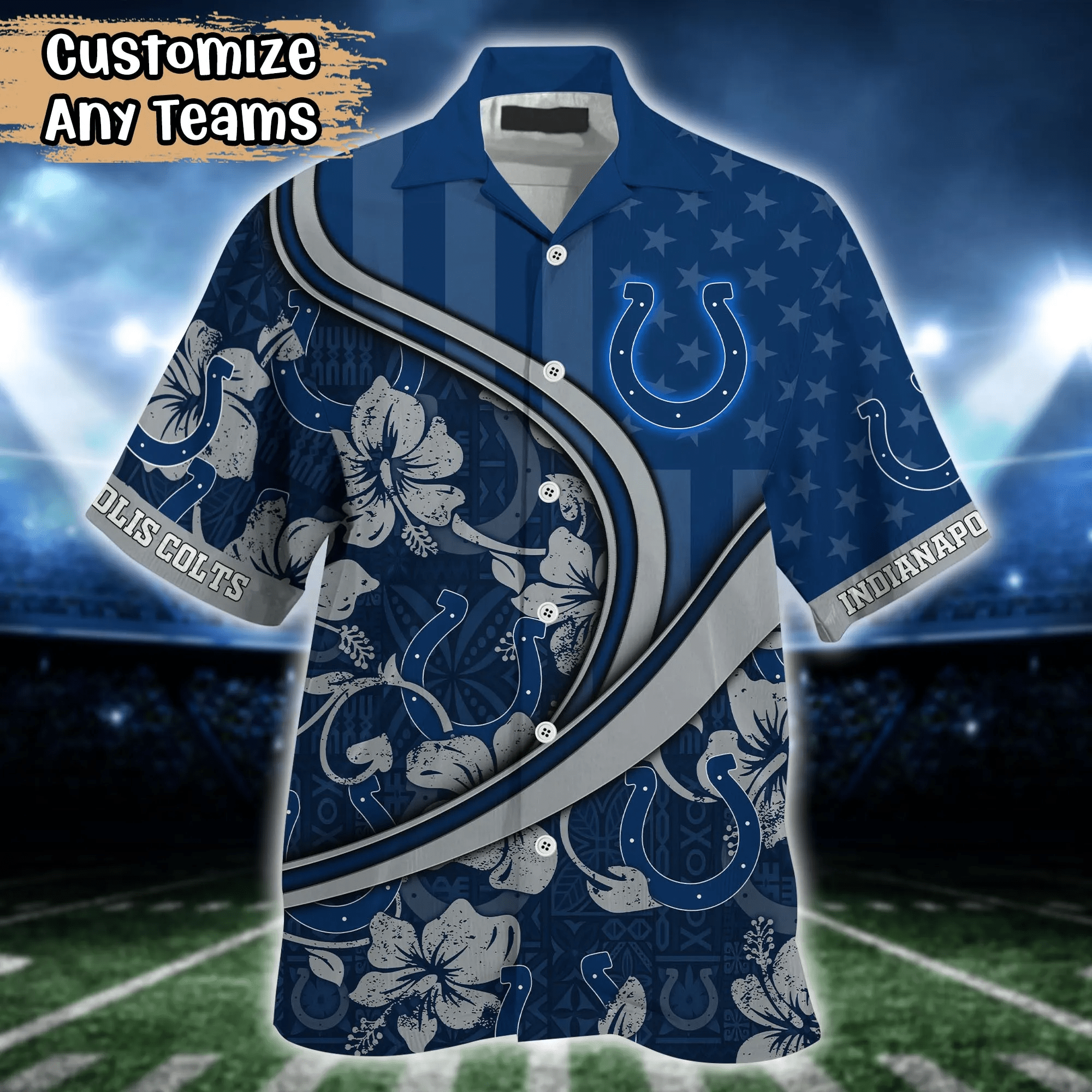Indianapolis Colts NFL Us Flag Hawaiian Shirt Custom Summer Aloha Shirt