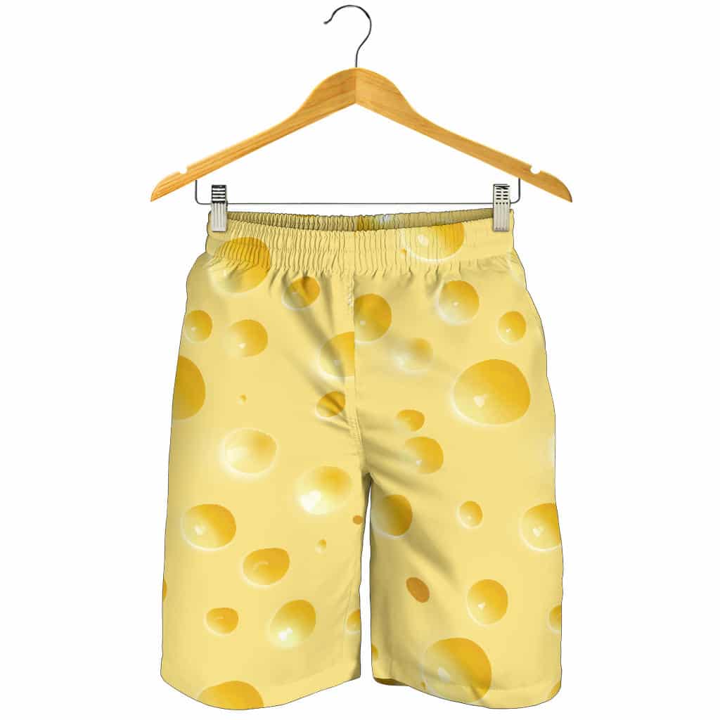 Intricate Cheese Texture on Shorts for Universal Wear