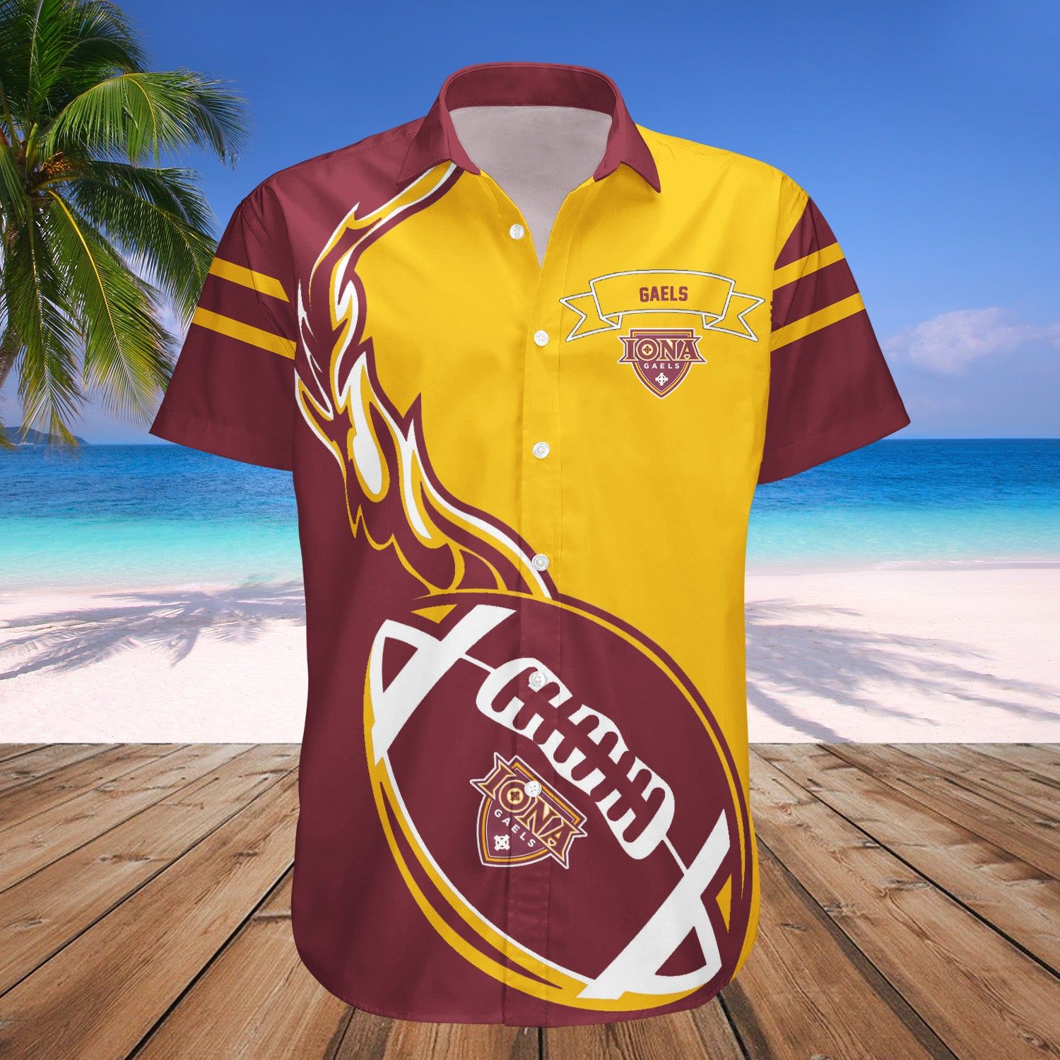 Iona Gaels Hawaii Shirt Flame Ball – NCAA