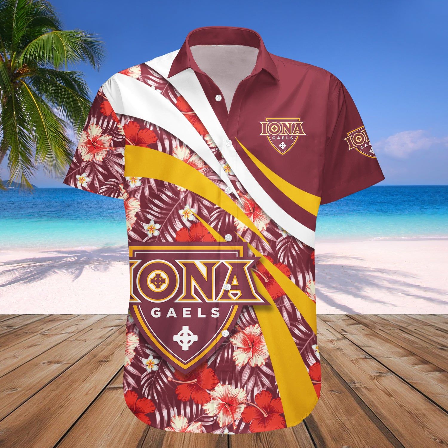 Iona Gaels Hawaii Shirt Hibiscus Sport Style – NCAA