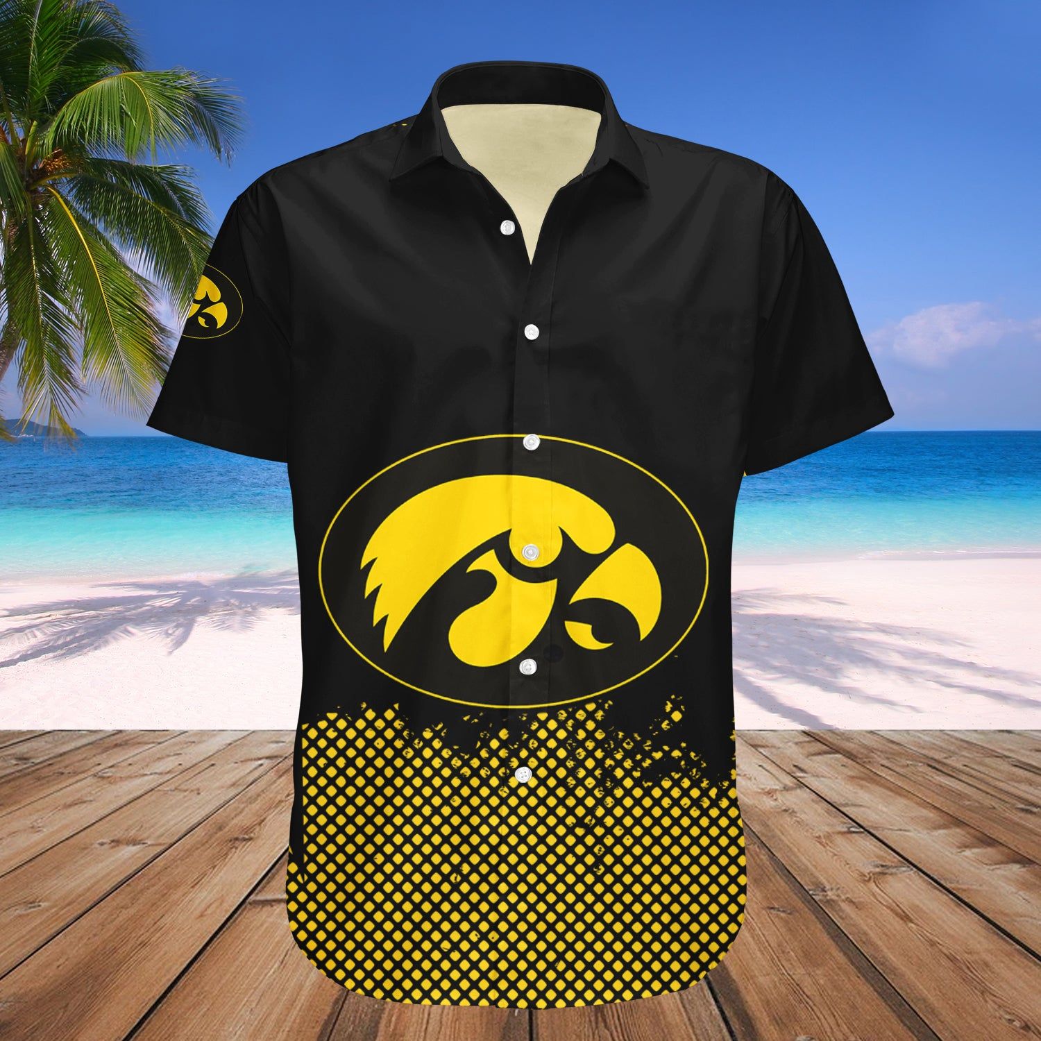 Iowa Hawkeyes Hawaii Shirt Basketball Net Grunge Pattern – NCAA