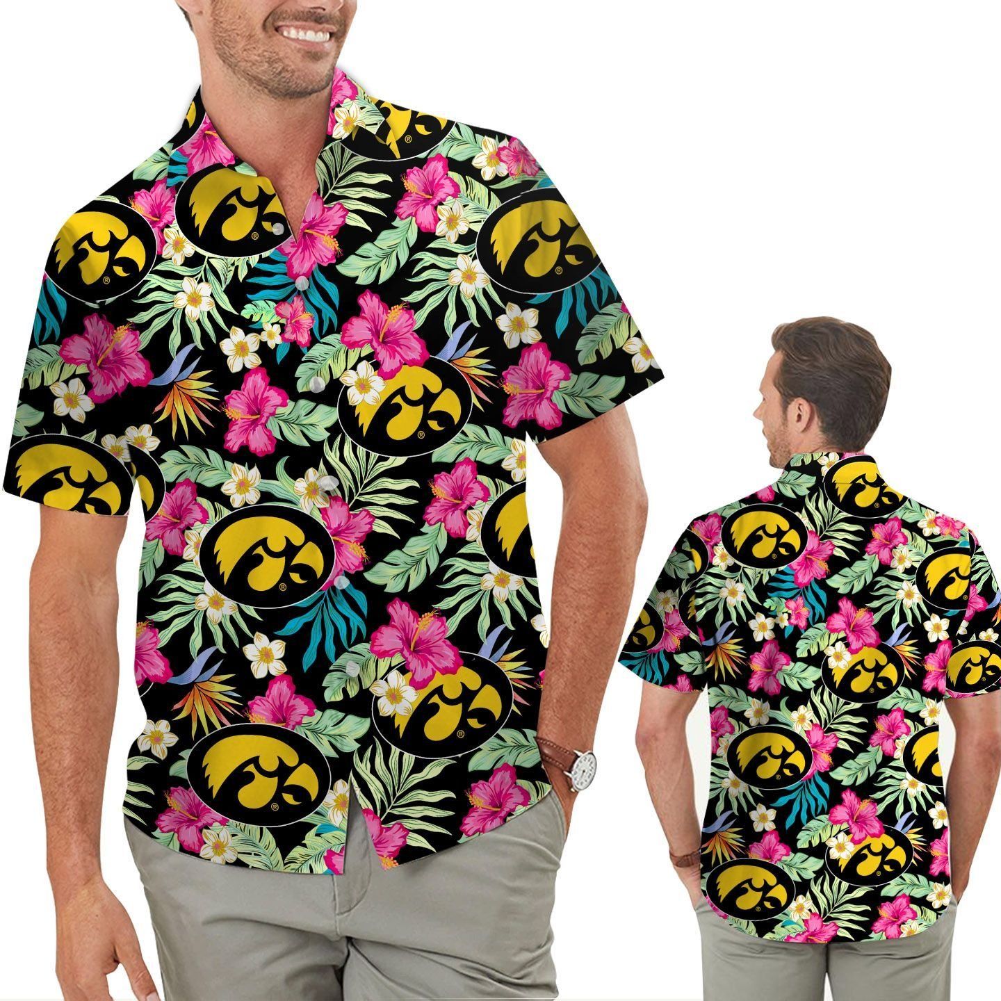 Iowa Hawkeyes Hibiscus Sport Lovers Summer Hawaiian Shirt