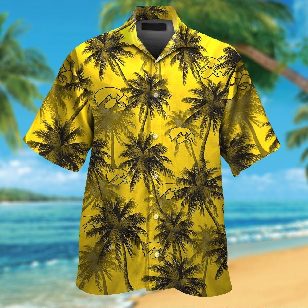 Iowa Hawkeyes Short Sleeve Button Up Tropical Hawaiian Shirt VER05