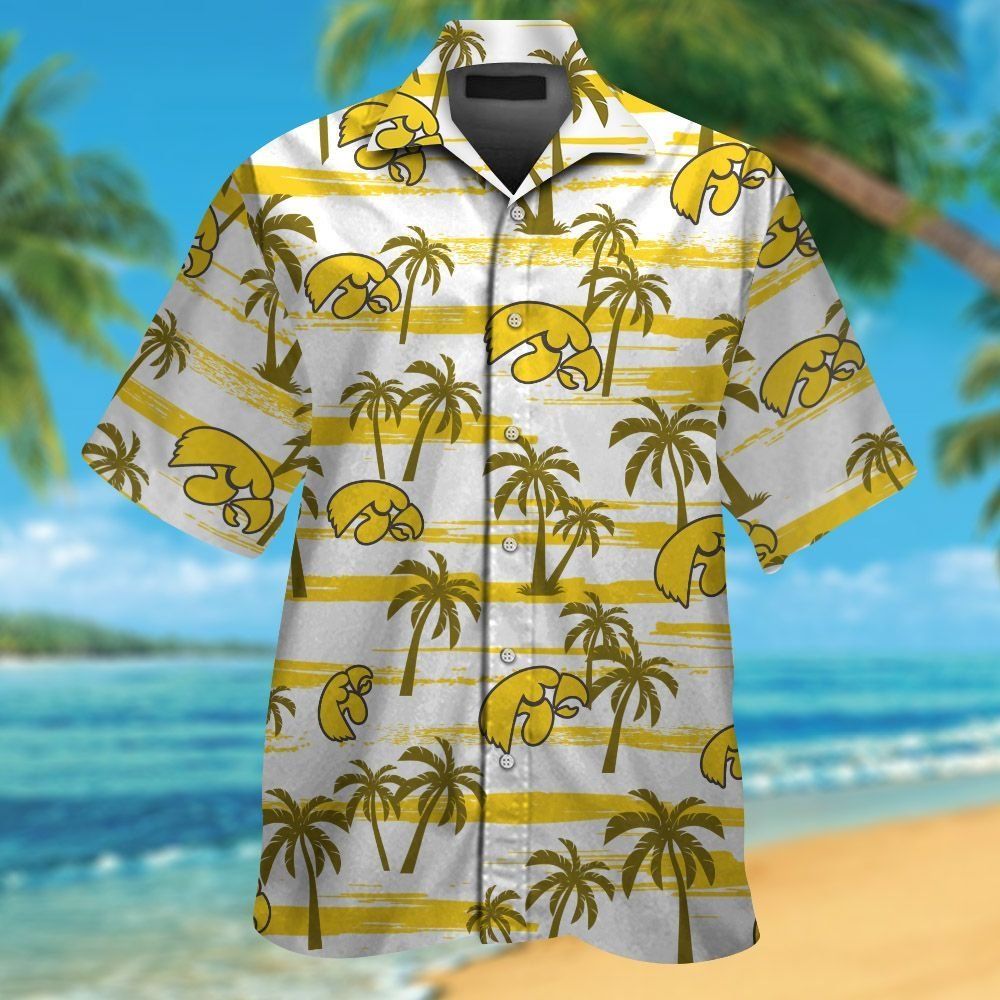 Iowa Hawkeyes Short Sleeve Button Up Tropical Hawaiian Shirt VER08