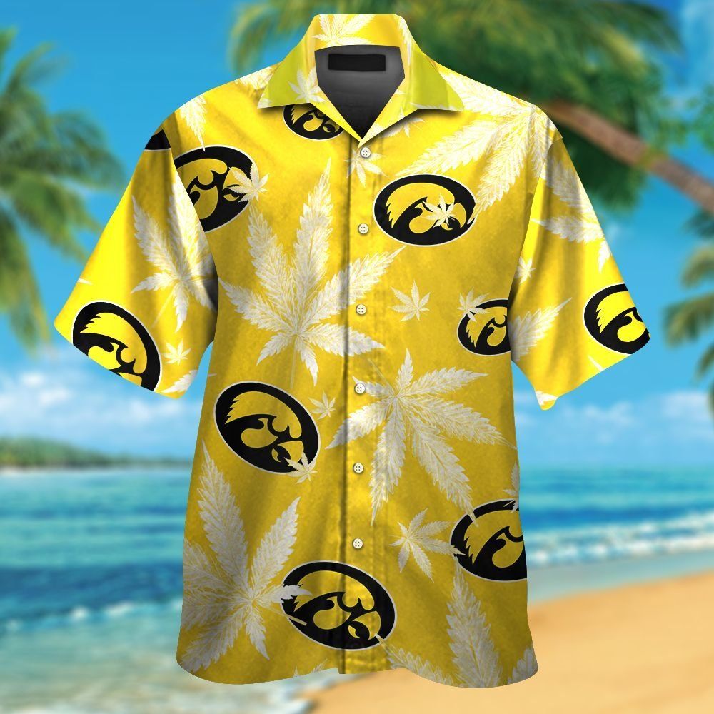 Iowa Hawkeyes Short Sleeve Button Up Tropical Hawaiian Shirt VER09