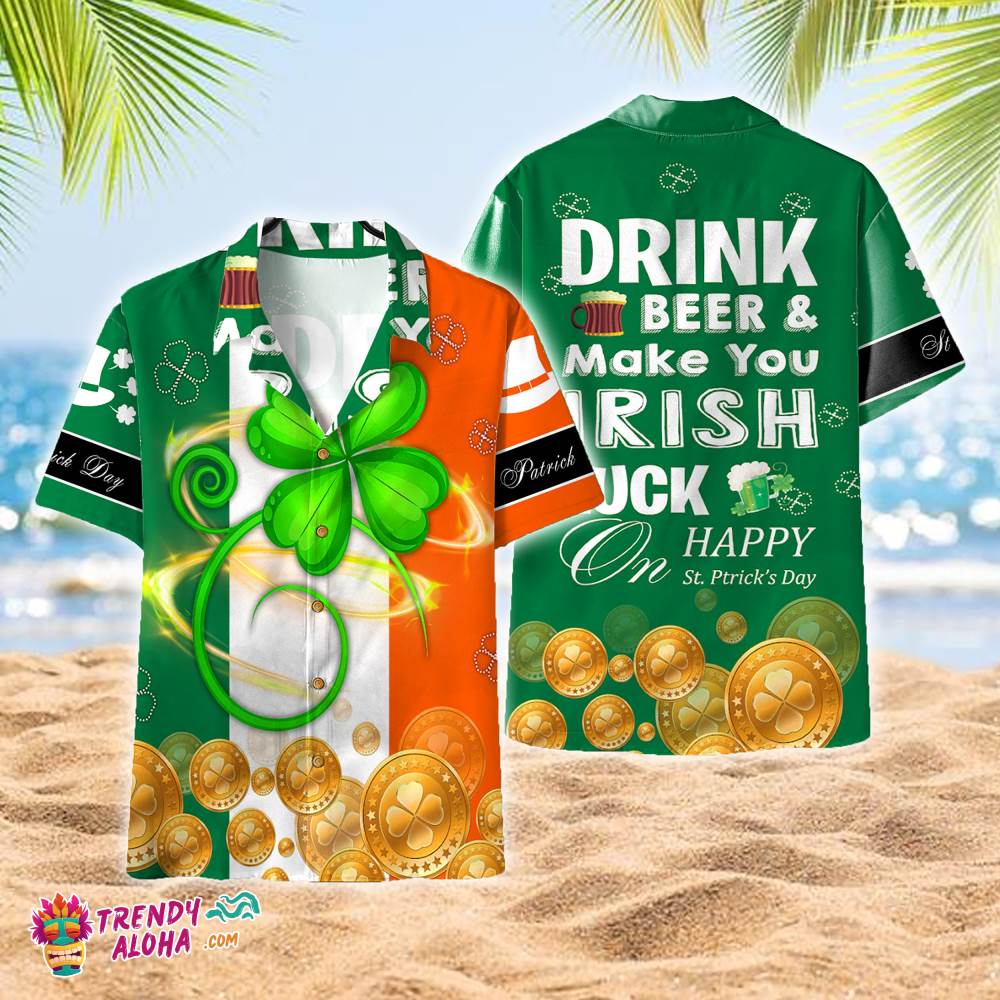 Ireland Flag St Patrick’s Day Aloha Hawaiian Shirts, Aloha Hawaiian Shirts