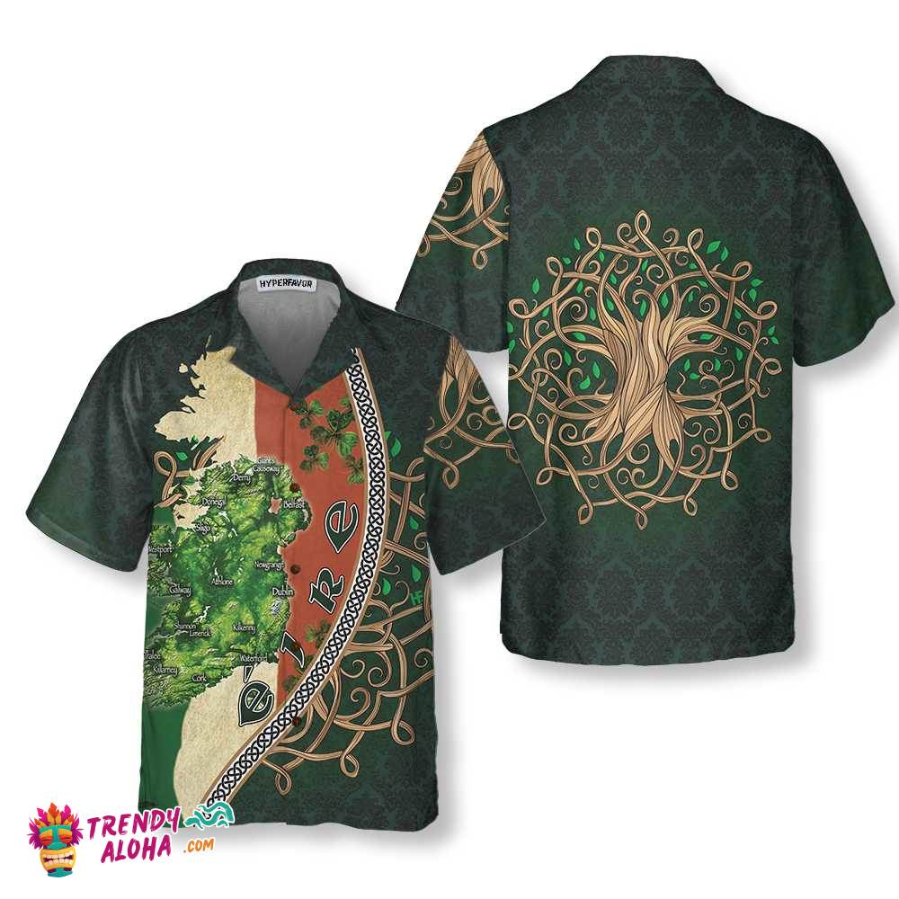 Ireland Map Happy Saint Patrick’s Day Hawaiian Shirt, St. Patricks Day Shirt, Cool St Patrick’s Day Gift