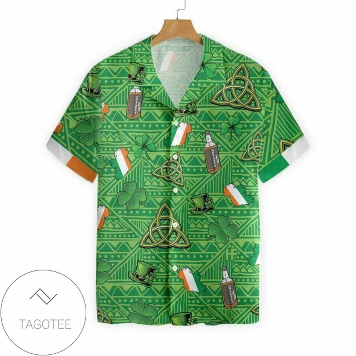 IrisAnd Wine Ireland Land Happy Patricks Day Green Hawaiian Shirt