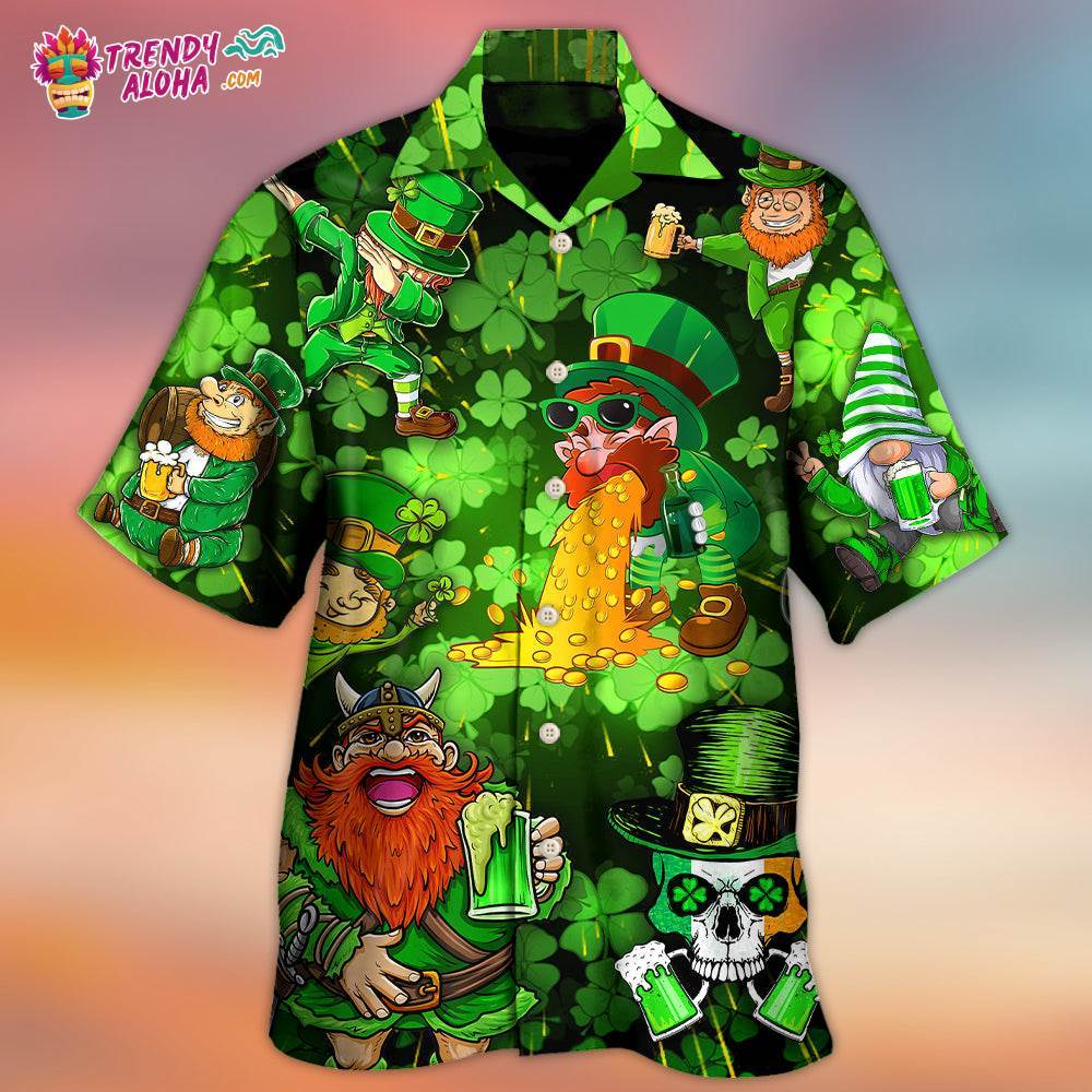 Irish Beer St Patrick’S Day Viking Skull Leprechaun Gnome Hawaiian Shirt – Trendy Aloha