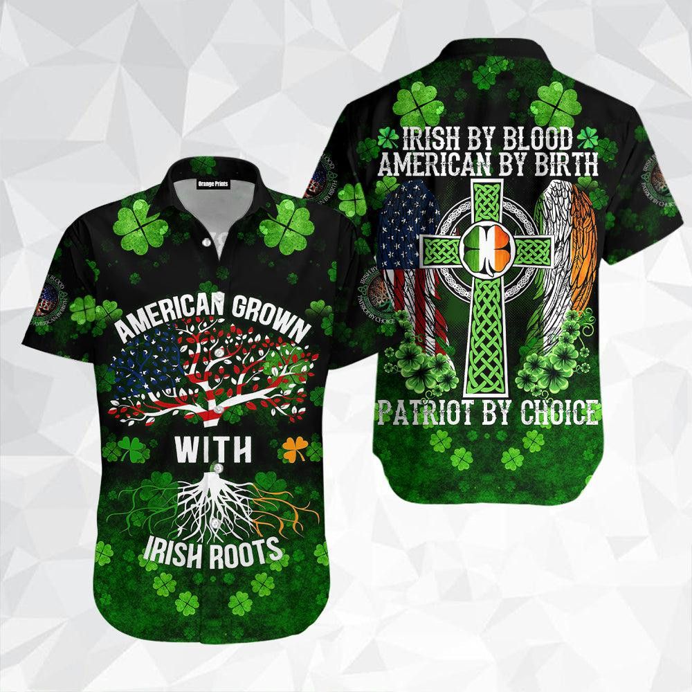 Irish By Blood American By Birth Patriot Patrick Day Trendy Hawaiian Shirt For