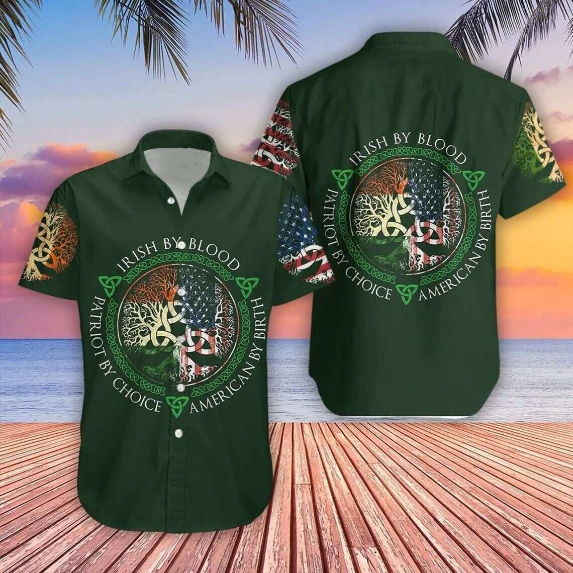 Irish By Blood Irish St Patrick’s Day Trendy Hawaiian Shirt