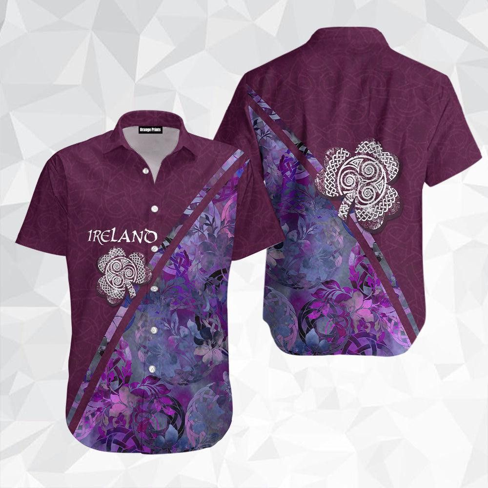 Irish Celtic Cross Shamrock St Patrick’s Day Trendy Hawaiian Shirt For