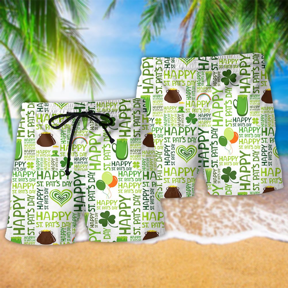 Irish Happy Saint Patrick’s Day Irish Ireland Trendy Aloha Hawaiian Beach Shorts