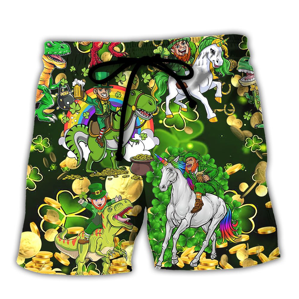 Irish Horse Saint Patrick Beer Brothers Trendy Aloha Hawaiian Beach Shorts