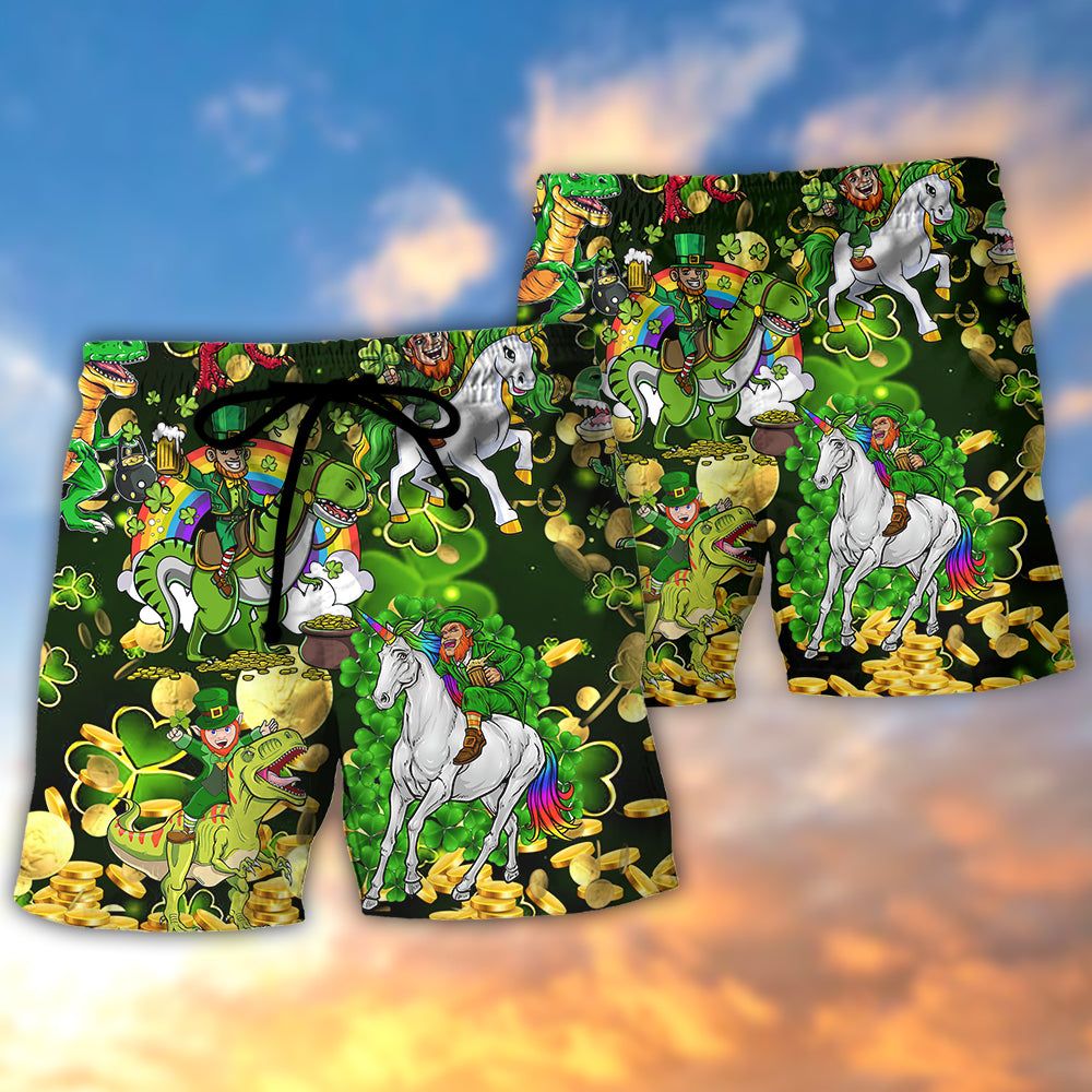 Irish Horse Saint Patrick Beer Brothers Trendy Aloha Hawaiian Beach Shorts