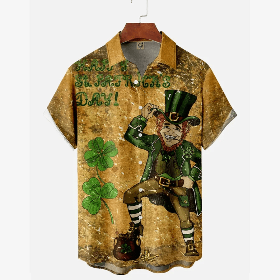 Irish Leprechaun St. Patrick’s Day Trendy Hawaiian Shirt