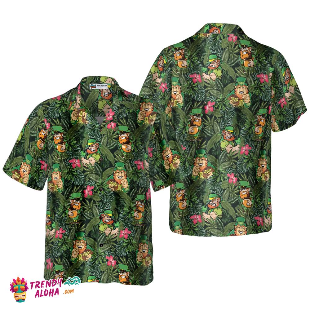 Irish Leprechaun Tropical Hawaiian Shirt Irish Leprechaun Tropical Hawaiian Shirt