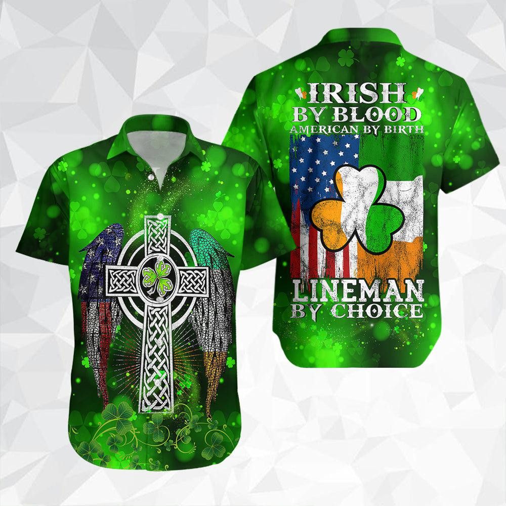 Irish Lineman St Patricks Day Trendy Hawaiian Shirt For