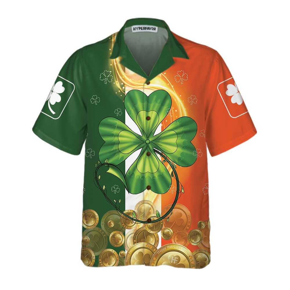 Irish Luck On St. Patrick’s Day Trendy Hawaiian Shirt, St. Patricks Day Shirt, Cool St Patrick’s Day Gift