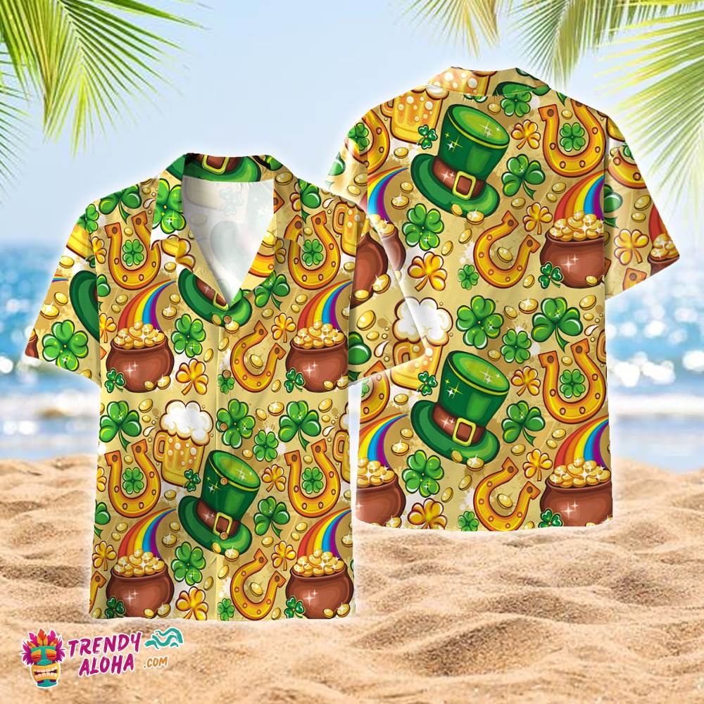 Irish Pride Happy St Patricks Day Pattern Aloha Hawaiian Shirts, Aloha Hawaiian Shirts