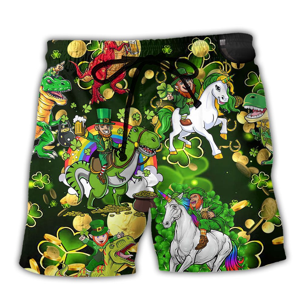Irish Saint Patrick Beer Brothers Green Trendy Aloha Hawaiian Beach Shorts