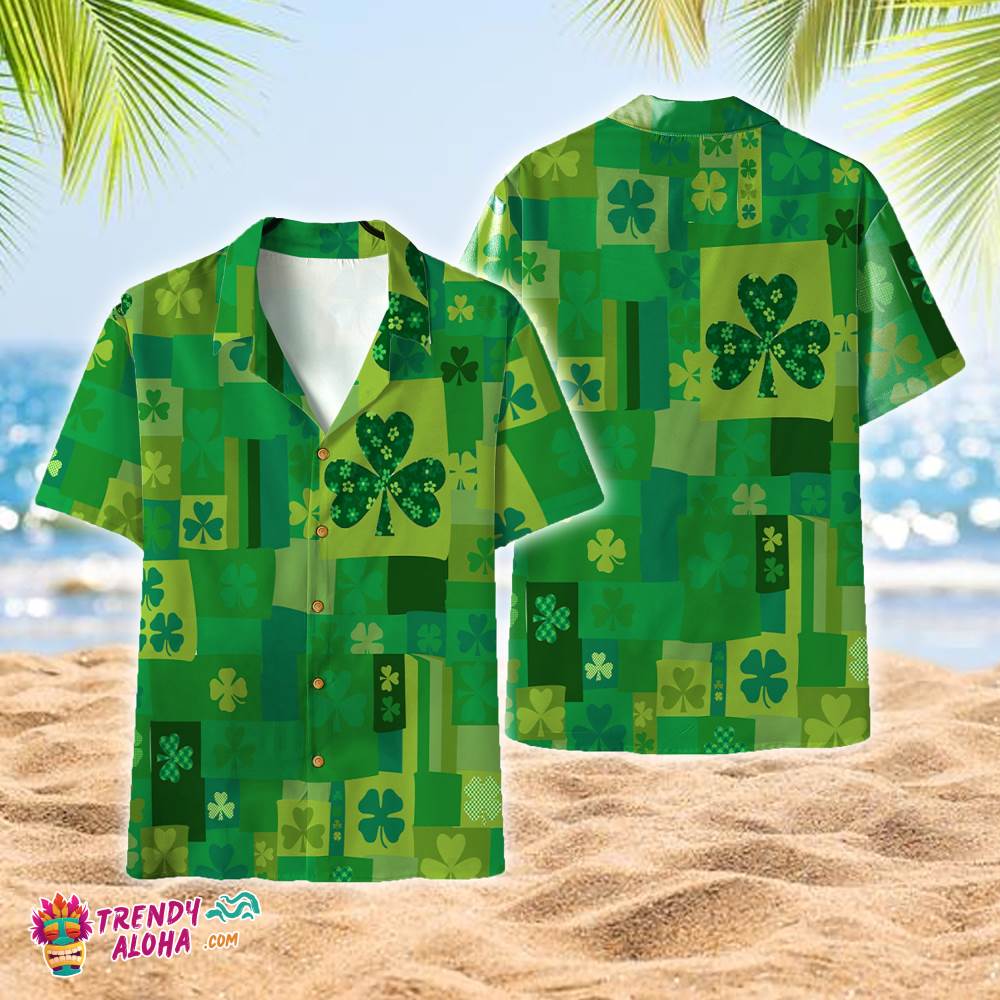 Irish Saint Patrick Day Shamrock Clover Aloha Hawaiian Shirts, Aloha Hawaiian Shirts