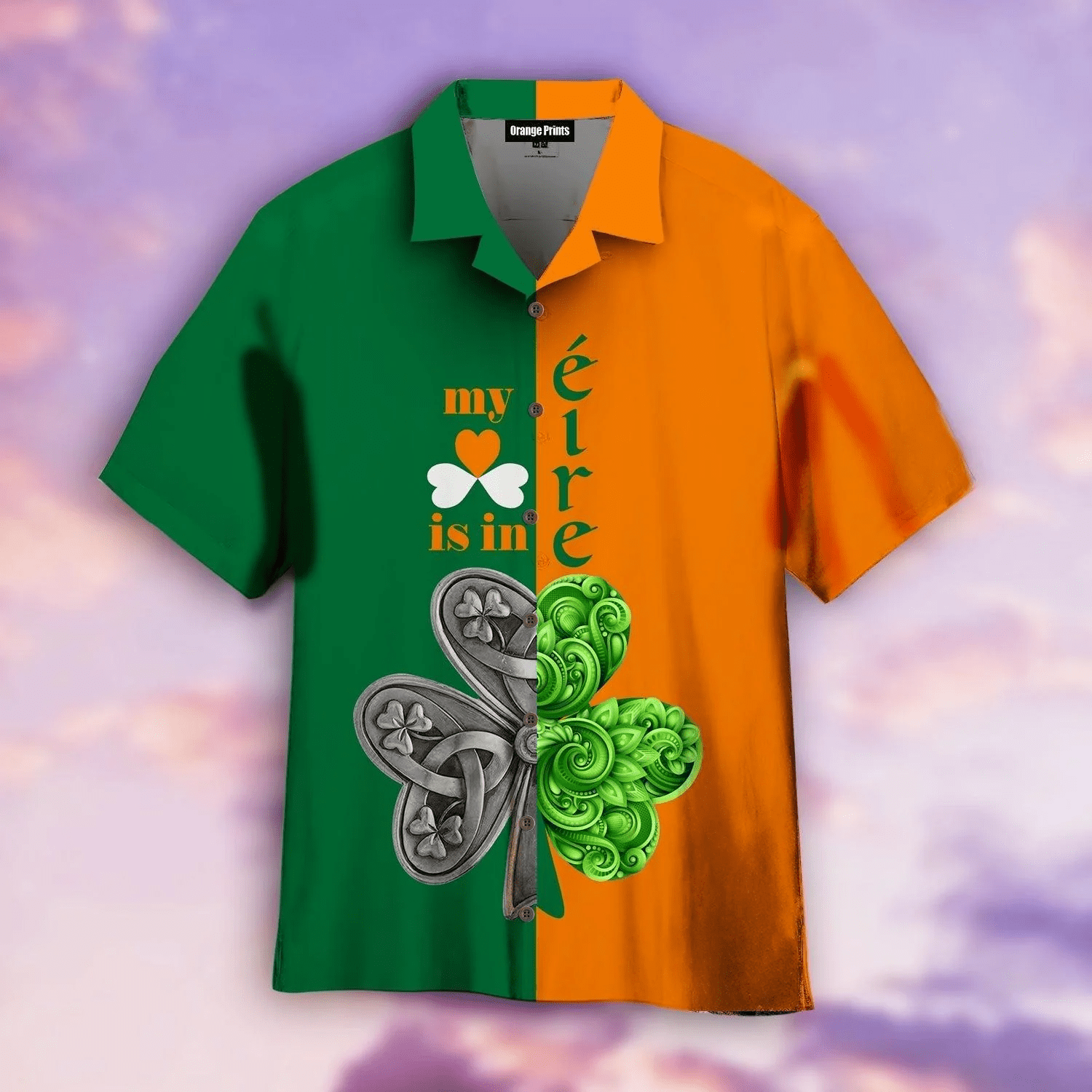 Irish Saint Patrick’s Day Shamrock Celtic Cross Trendy Hawaiian Shirt For