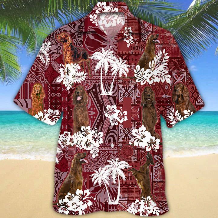 Irish Setter 2 Hawaiian Shirt, Gift For Dog Lover Shirts, Men’s Hawaiian Shirt, Summer Hawaiian Aloha Shirt Irish Setter 2 Hawaiian Shirt, Gift For Dog Lover Shirts, Men’s Hawaiian Shirt, Summer Hawaiian Aloha Shirt