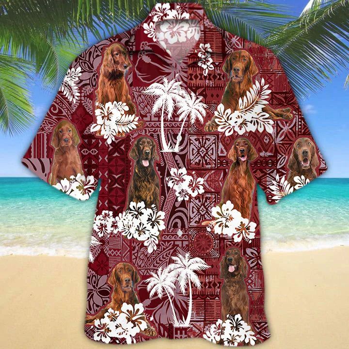 Irish Setter Red Hawaiian Shirt, Gift For Dog Lover Shirts, Men’s Hawaiian Shirt, Summer Hawaiian Aloha Shirt