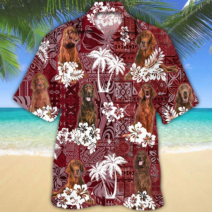 Irish Setter Red Trendy Hawaiian Shirt, Gift For Dog Lover Shirts, Men’s Trendy Hawaiian Shirt, Summer Hawaiian Aloha Shirt Irish Setter Red Trendy Hawaiian Shirt, Gift For Dog Lover Shirts, Men’s Trendy Hawaiian Shirt, Summer Hawaiian Aloha Shirt