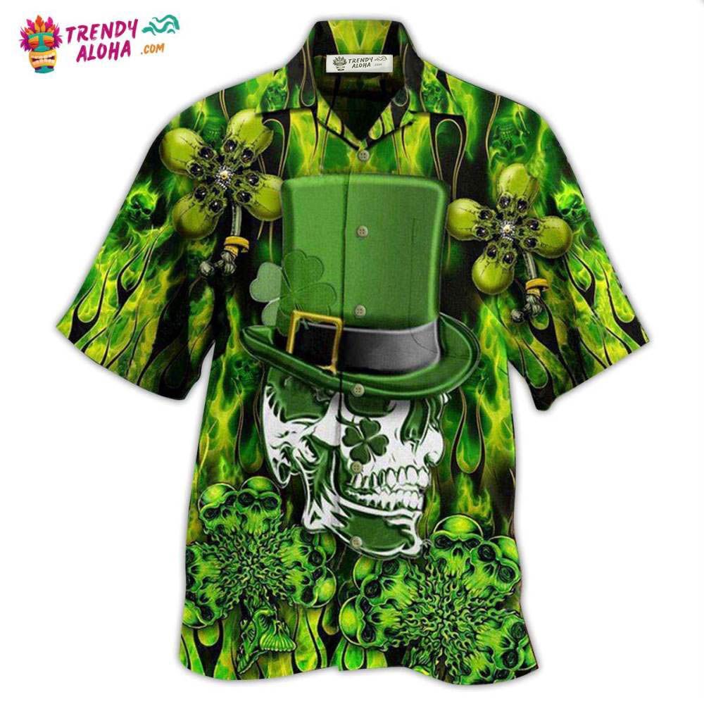 Irish Skull Enjoys Saint Patricks Day Hawaiian Shirt – Trendy Aloha