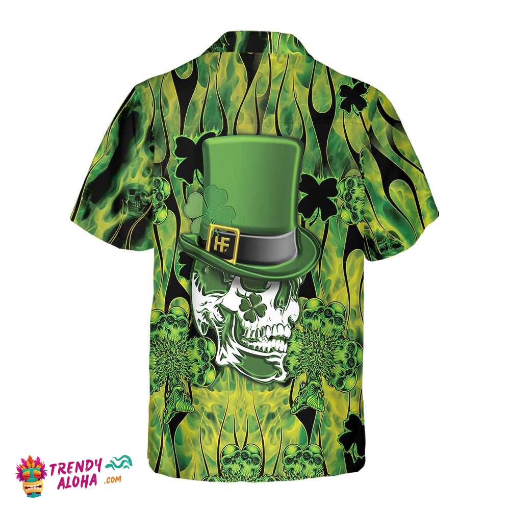 Irish Skull Saint Patricks Hawaiian Shirt, St. Patricks Day Shirt, Cool St Patrick’s Day Gift