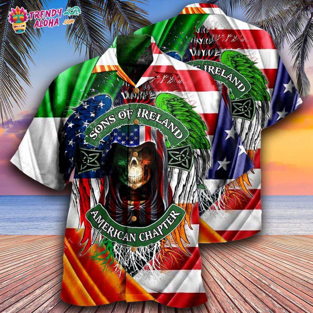 Irish Son Of Ireland American Chapter Saint Patricks Day Hawaiian Shirt – Trendy Aloha