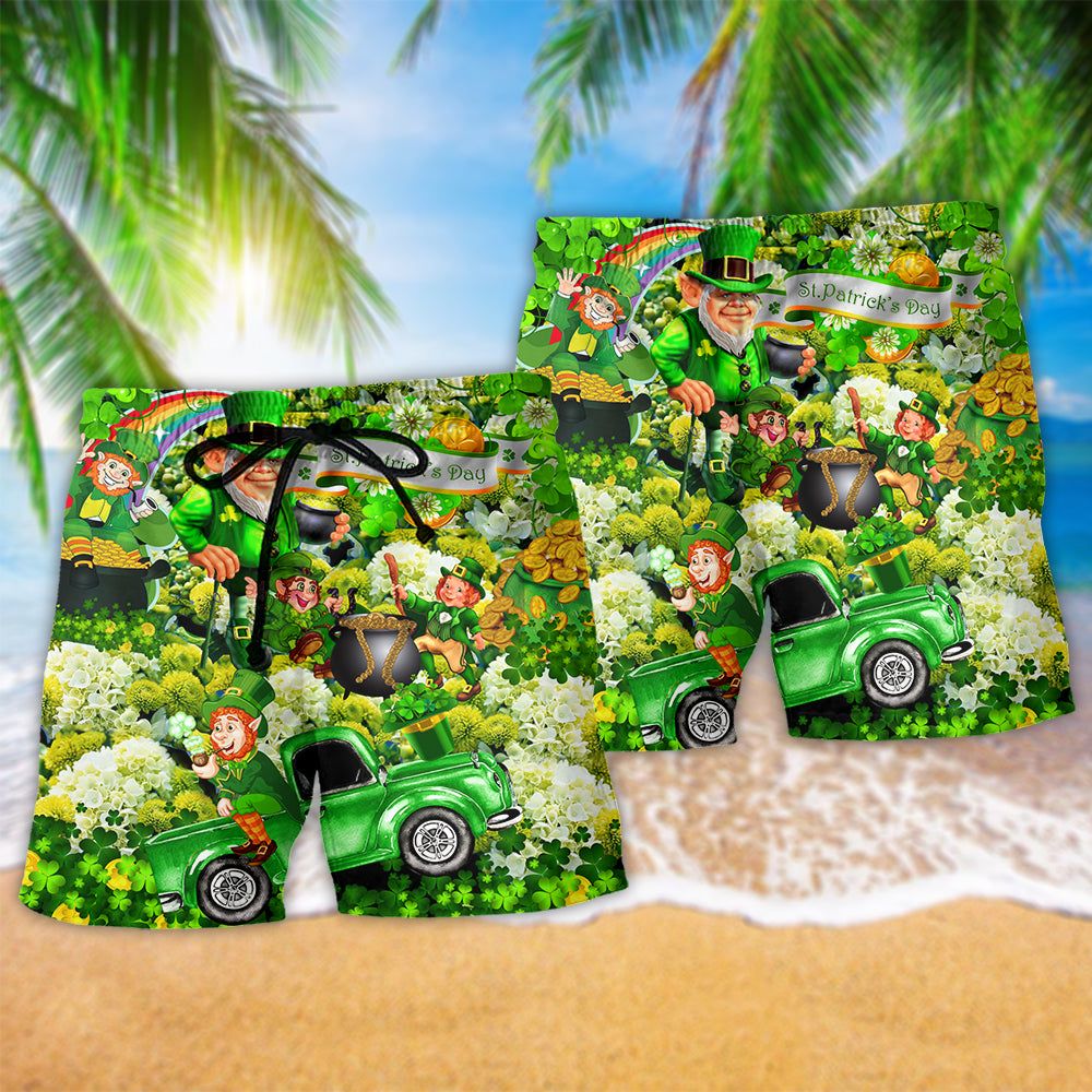 Irish Wish You A Happy Saint Patrick’s Day Green Trendy Aloha Hawaiian Beach Shorts