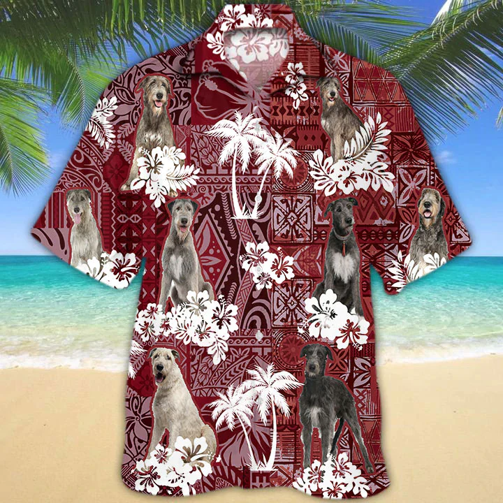 Irish Wolfhound Red Trendy Hawaiian Shirt, Gift For Dog Lover Shirts, Men’s Trendy Hawaiian Shirt, Summer Hawaiian Aloha Shirt Irish Wolfhound Red Trendy Hawaiian Shirt, Gift For Dog Lover Shirts, Men’s Trendy Hawaiian Shirt, Summer Hawaiian Aloha Shirt
