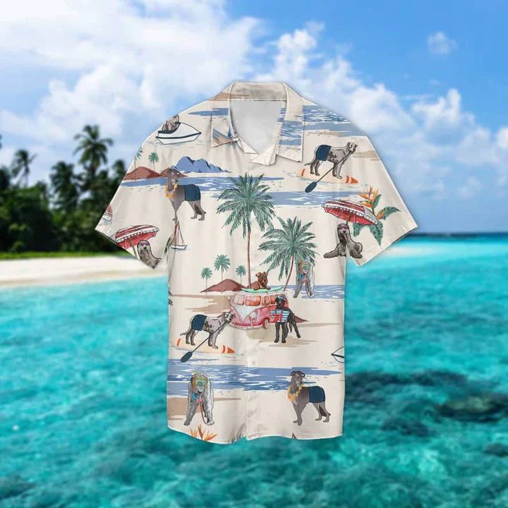 Irish Wolfhound Summer Beach Hawaiian Shirt, Hawaiian Shirts For Men Women Short Sleeve Aloha Beach Shirt
