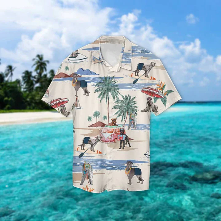 Irish Wolfhound Summer Beach Trendy Hawaiian Shirt, Trendy Hawaiian Shirts For Men Women Short Sleeve Aloha Beach Shirt