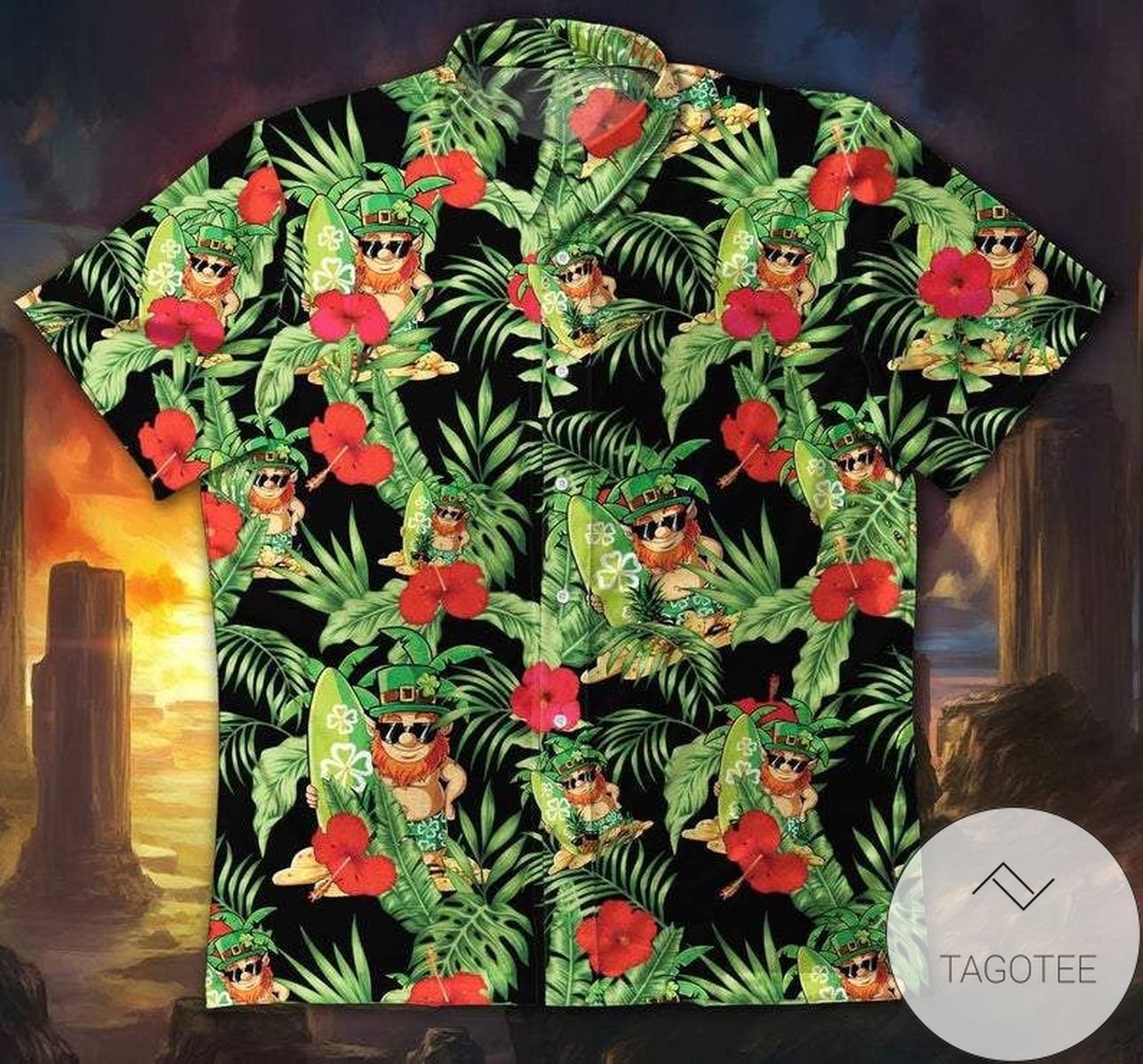 IrisLeprechaun WitFlower Happy St Patricks Day Hawaiian Shirt