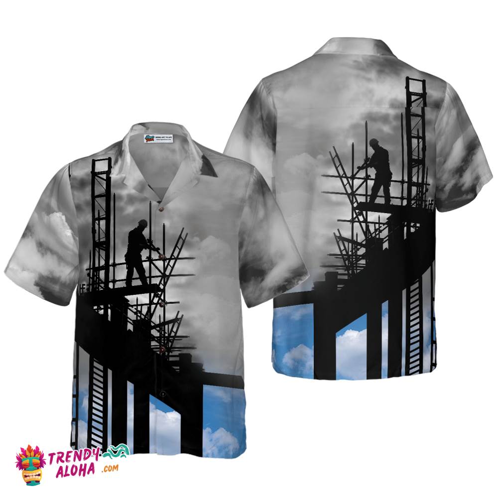 Ironworker And Sunset Hawaiian Shirt