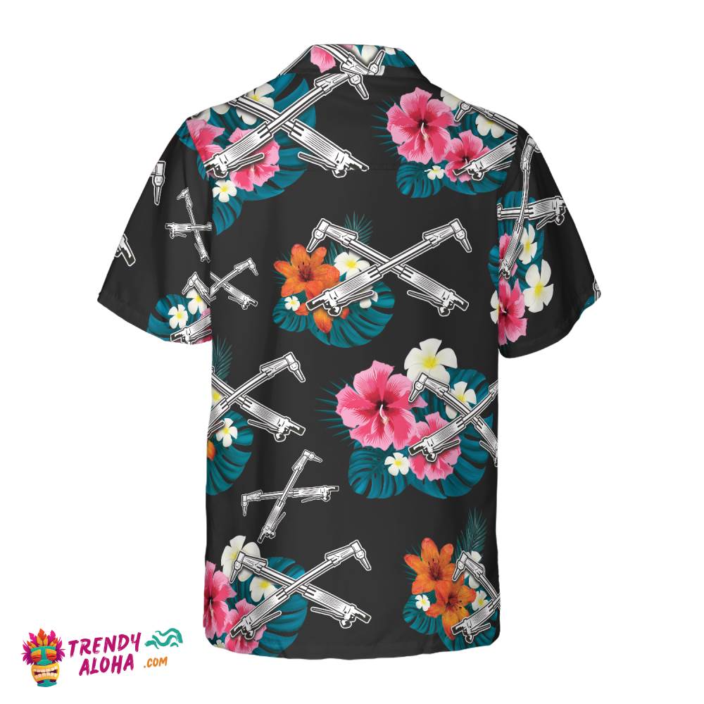 Ironworker Tropical In Black Hawaiian Shirt